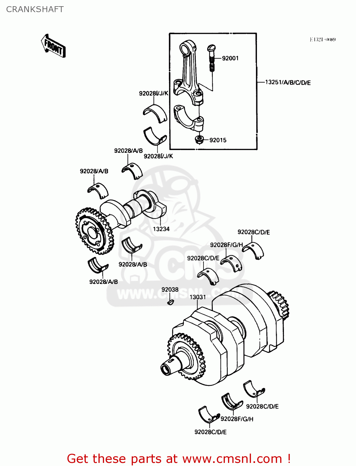 CRANKSHAFT EL250B2 ELIMINATOR 1988 USA CALIFORNIA