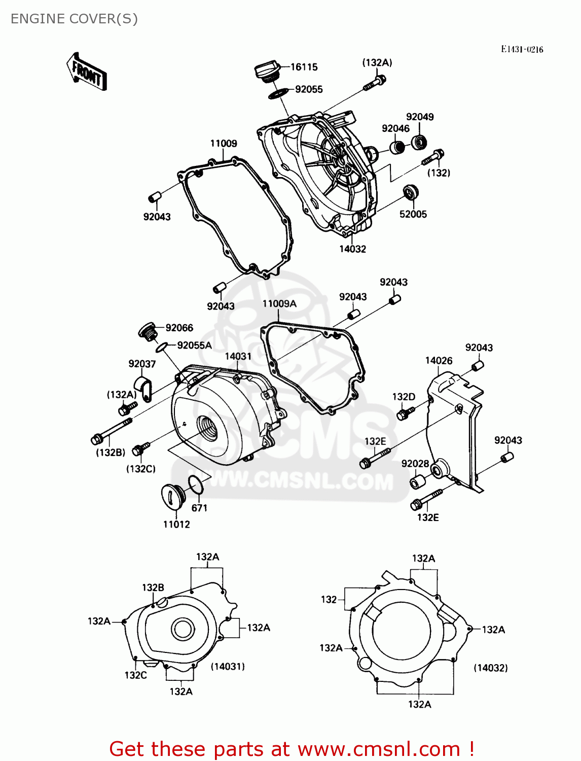 ENGINE COVER(S) EL250B2 ELIMINATOR 1988 USA CALIFORNIA