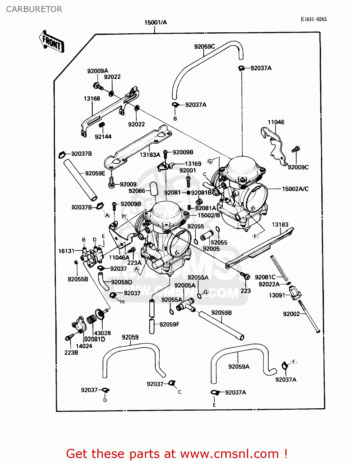 CARBURETOR EL250B2 ELIMINATOR 1988 USA CALIFORNIA