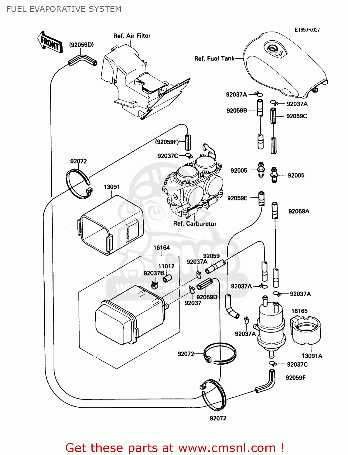 FUEL EVAPORATIVE SYSTEM EL250B2 ELIMINATOR 1988 USA CALIFORNIA