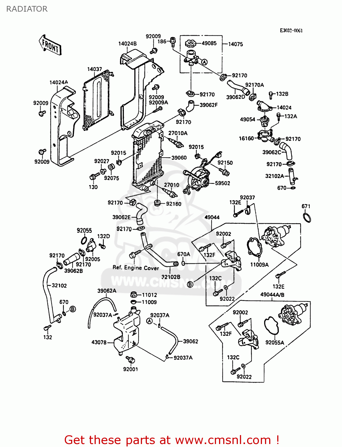 RADIATOR EL250B2 ELIMINATOR 1988 USA CALIFORNIA