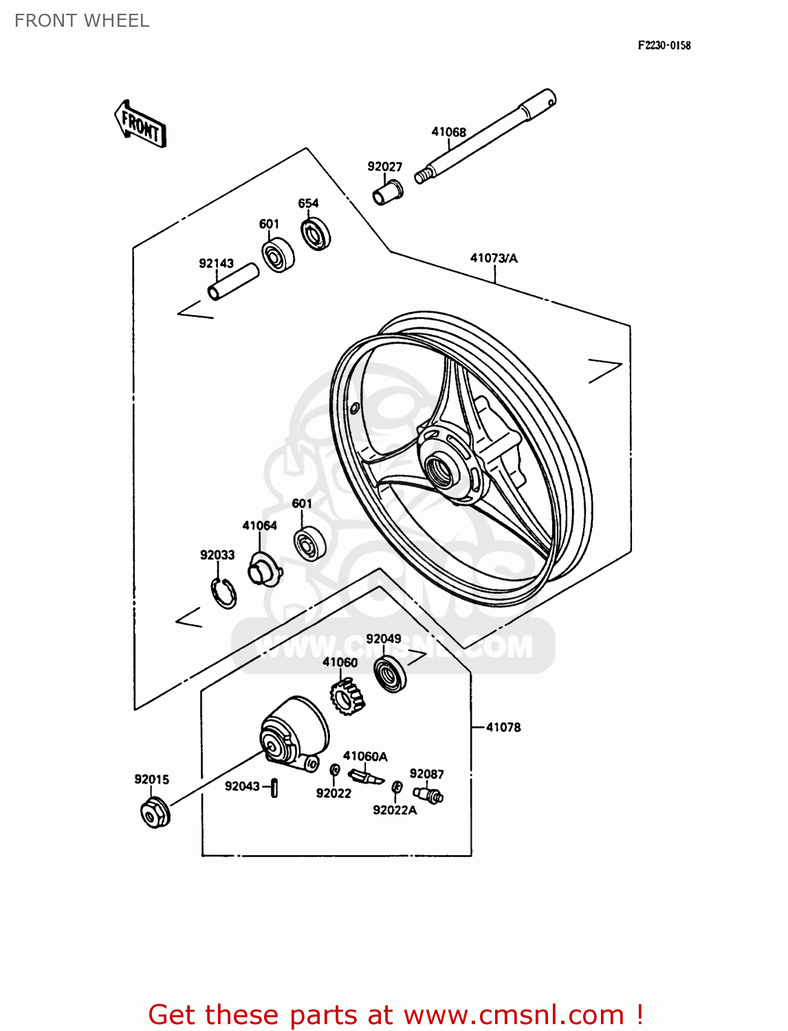 FRONT WHEEL EL250B2 ELIMINATOR 1988 USA CALIFORNIA