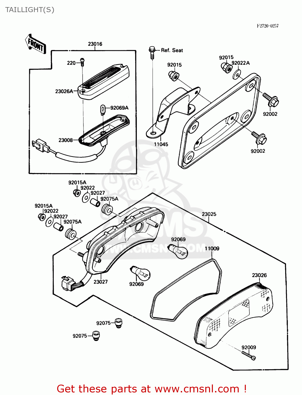 TAILLIGHT(S) EL250B2 ELIMINATOR 1988 USA CALIFORNIA