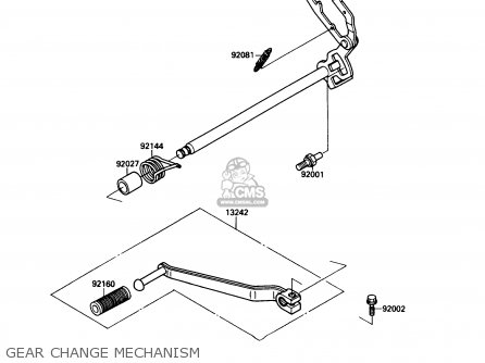 GEAR CHANGE MECHANISM - EL250B2 ELIMINATOR 1988 USA CALIFORNIA