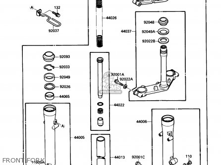 FRONT FORK - EL250B2 ELIMINATOR 1988 USA CALIFORNIA