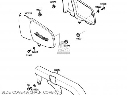 SIDE COVERS/CHAIN COVER - EL250B2 ELIMINATOR 1988 USA CALIFORNIA