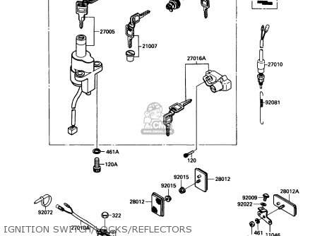 IGNITION SWITCH/LOCKS/REFLECTORS - EL250B2 ELIMINATOR 1988 USA CALIFORNIA