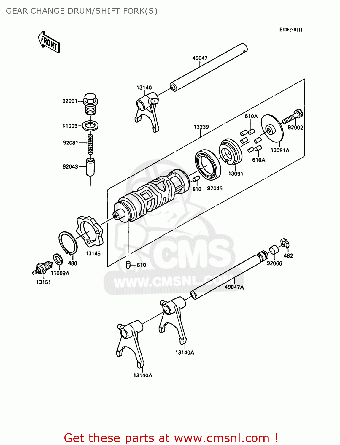 GEAR CHANGE DRUM/SHIFT FORK(S) EL250B3 ELIMINATOR 1989 SWITZERLAND FG