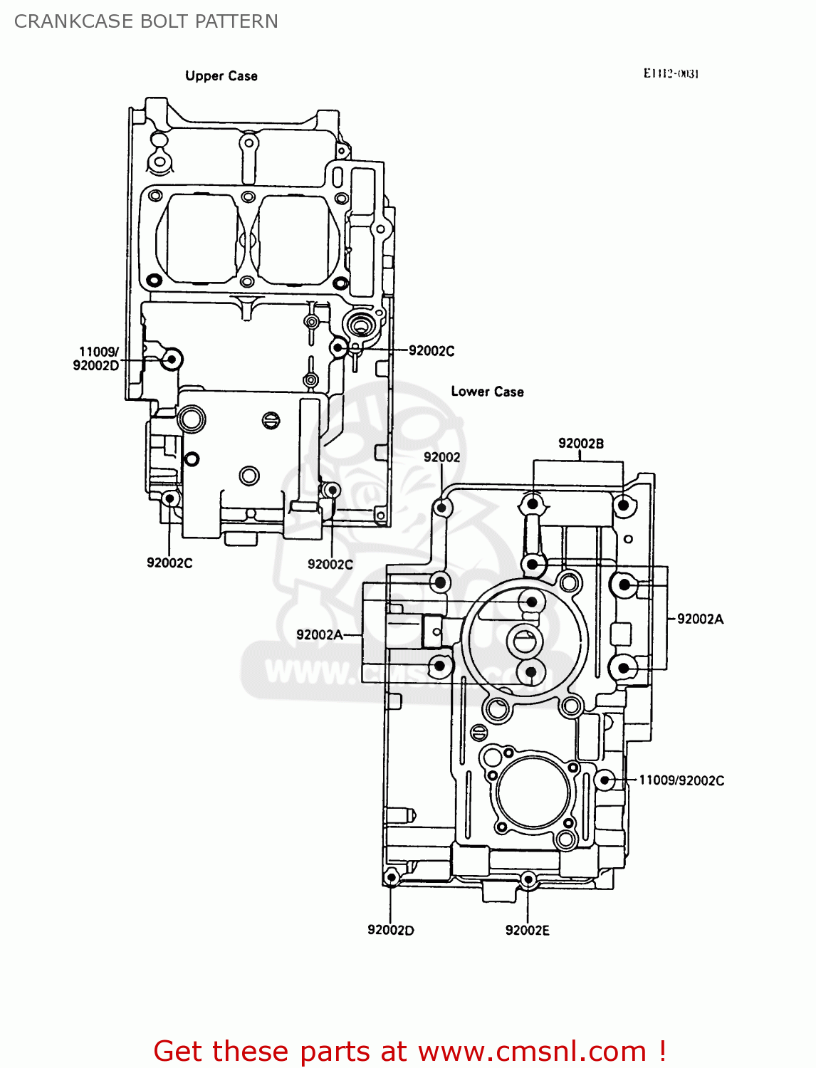 CRANKCASE BOLT PATTERN EL250B3 ELIMINATOR 1989 SWITZERLAND FG
