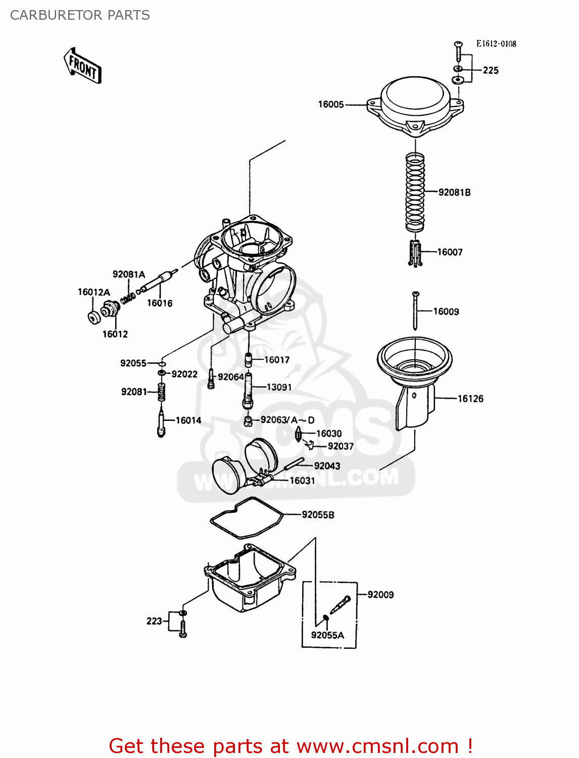 CARBURETOR PARTS EL250B3 ELIMINATOR 1989 SWITZERLAND FG