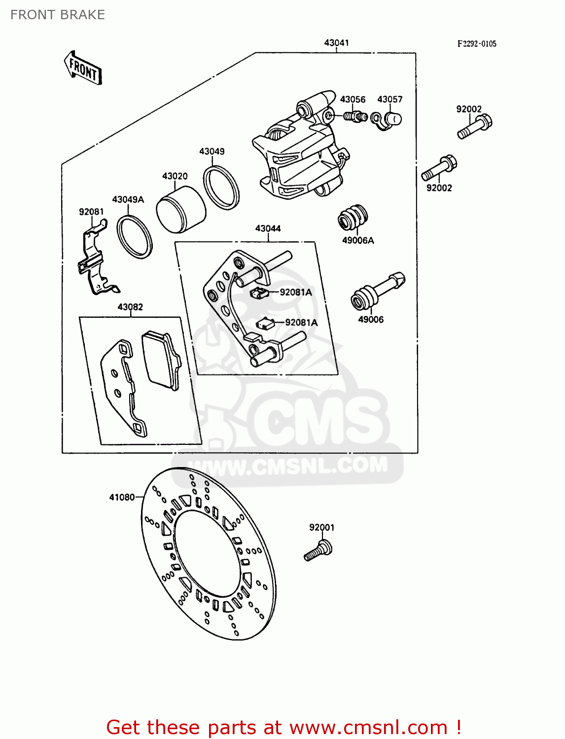 FRONT BRAKE EL250B3 ELIMINATOR 1989 SWITZERLAND FG