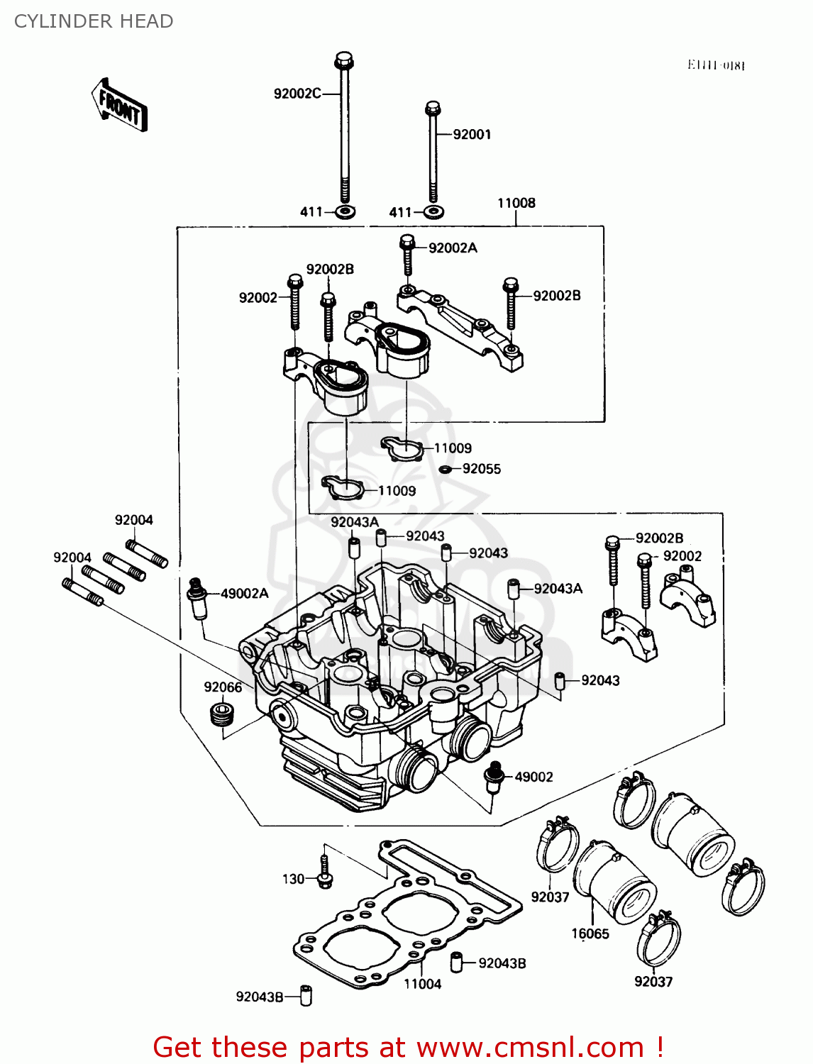CYLINDER HEAD EL250B3 ELIMINATOR 1989 USA CALIFORNIA