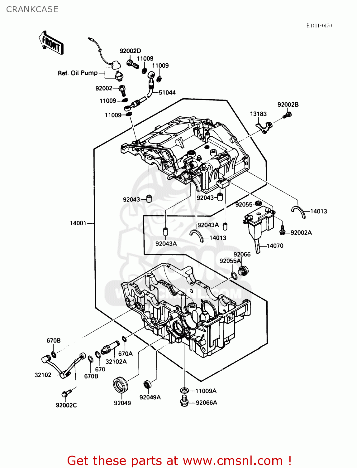 CRANKCASE EL250B3 ELIMINATOR 1989 USA CALIFORNIA