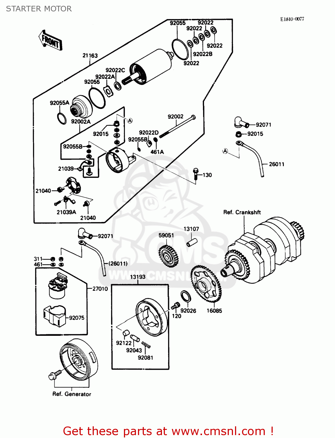 STARTER MOTOR EL250B3 ELIMINATOR 1989 USA CALIFORNIA