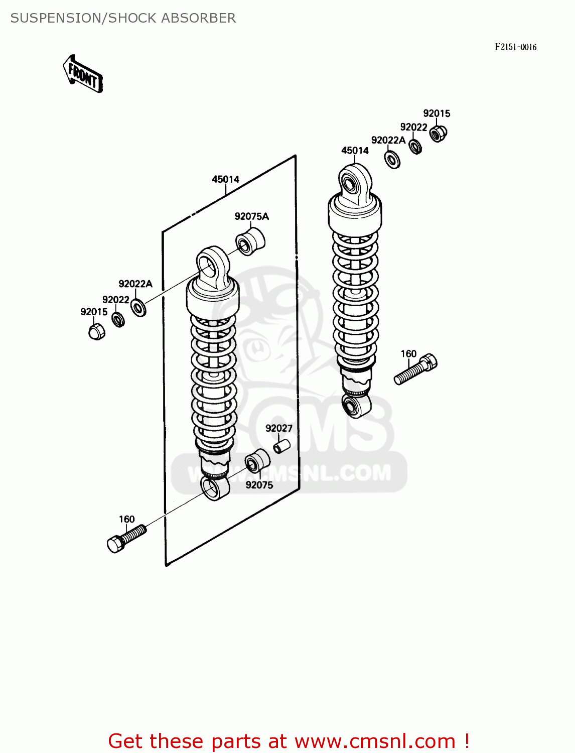 SUSPENSION/SHOCK ABSORBER EL250B3 ELIMINATOR 1989 USA CALIFORNIA