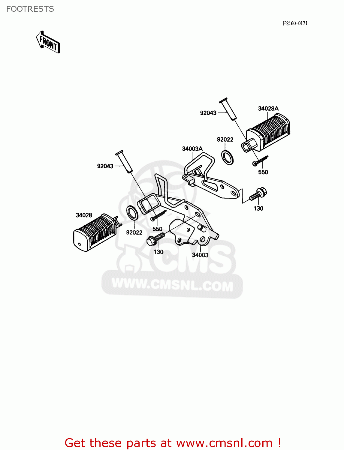 FOOTRESTS EL250B3 ELIMINATOR 1989 USA CALIFORNIA