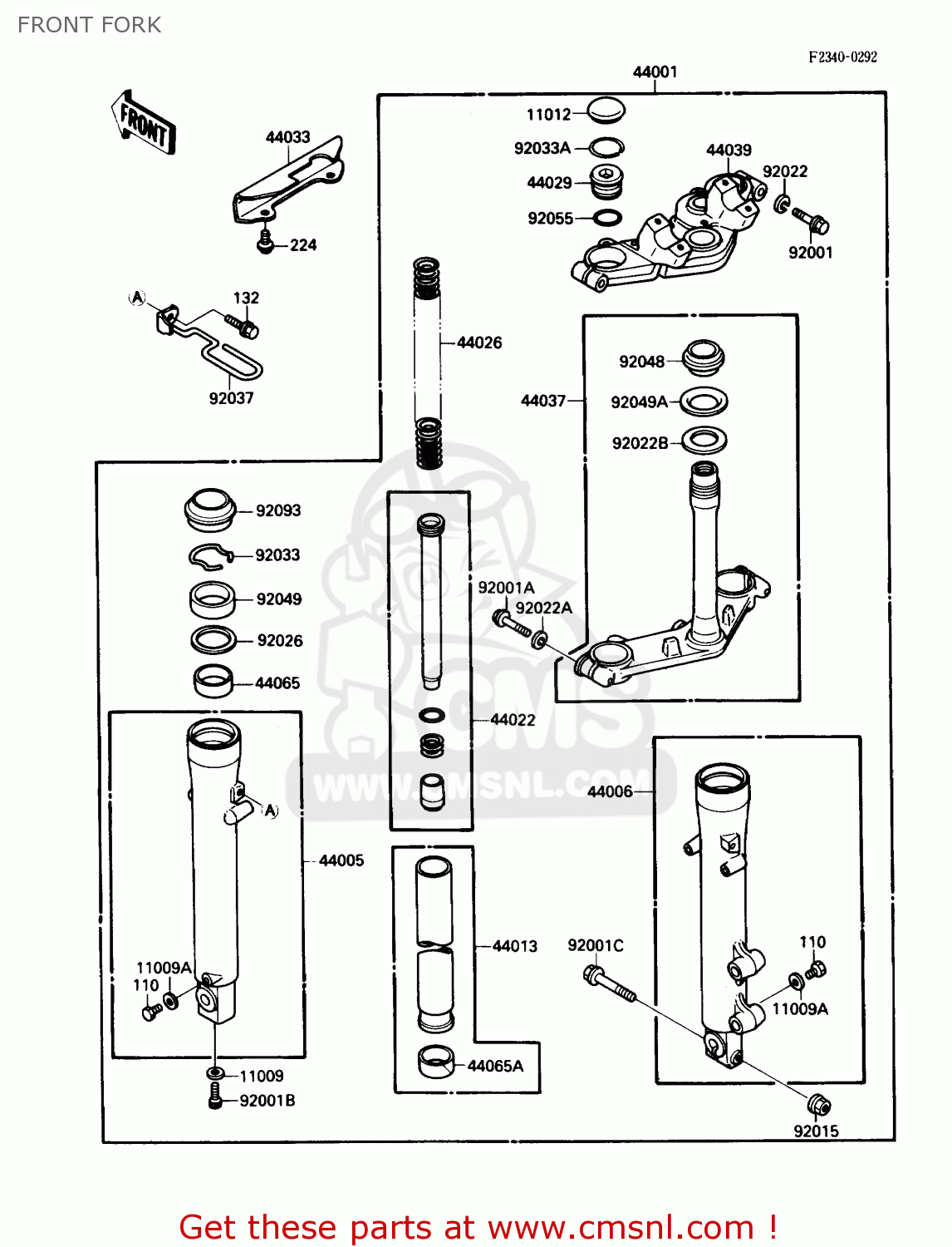 FRONT FORK EL250B3 ELIMINATOR 1989 USA CALIFORNIA