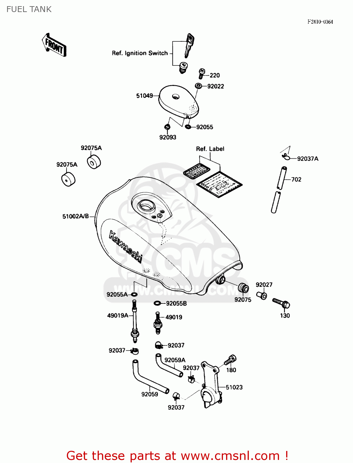 FUEL TANK EL250B3 ELIMINATOR 1989 USA CALIFORNIA