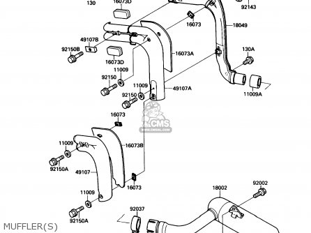 MUFFLER(S) - EL250B3 ELIMINATOR 1989 USA CALIFORNIA