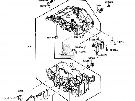CRANKCASE - EL250B3 ELIMINATOR 1989 USA CALIFORNIA