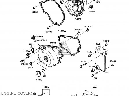 ENGINE COVER(S) - EL250B3 ELIMINATOR 1989 USA CALIFORNIA