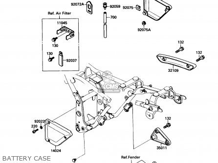 BATTERY CASE - EL250B3 ELIMINATOR 1989 USA CALIFORNIA