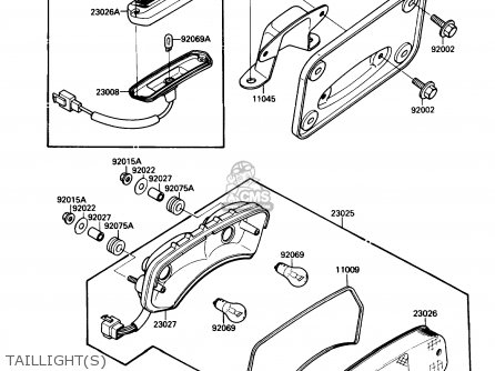 TAILLIGHT(S) - EL250B3 ELIMINATOR 1989 USA CALIFORNIA