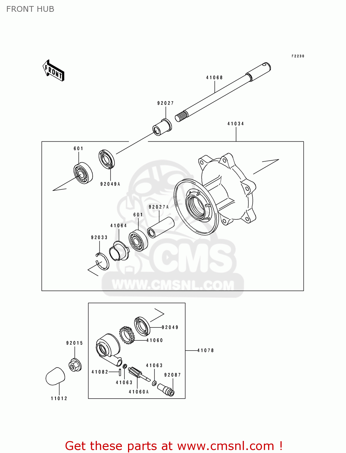 FRONT HUB EL250D1 ELIMINATOR 1990 FG