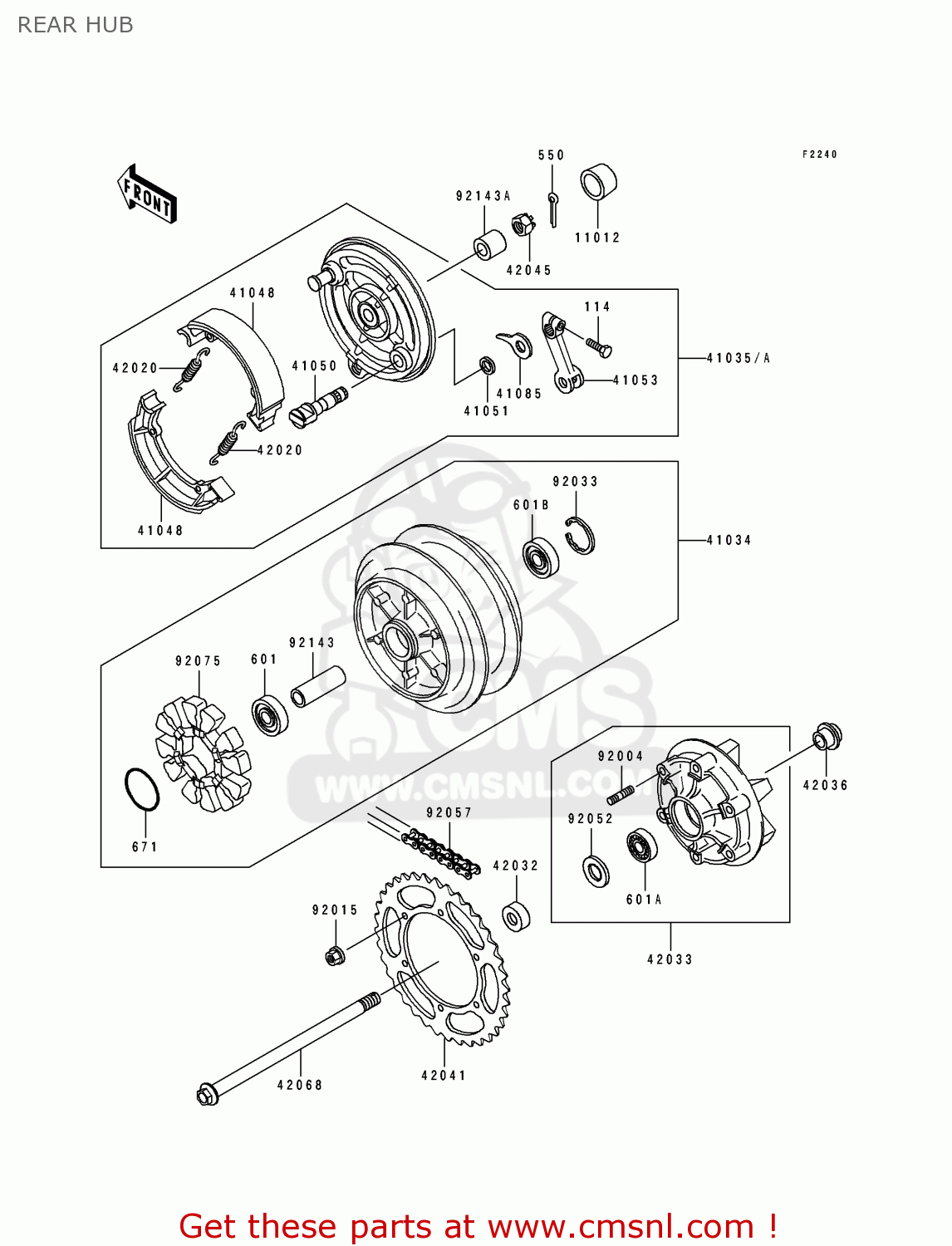 REAR HUB EL250D1 ELIMINATOR 1990 FG