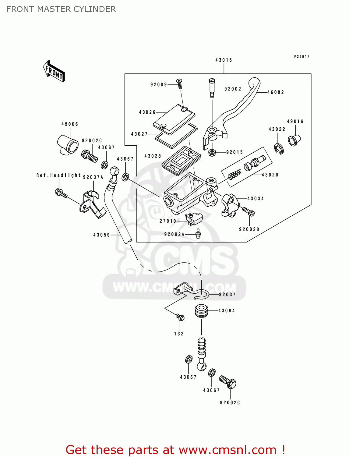 FRONT MASTER CYLINDER EL250D1 ELIMINATOR 1990 FG