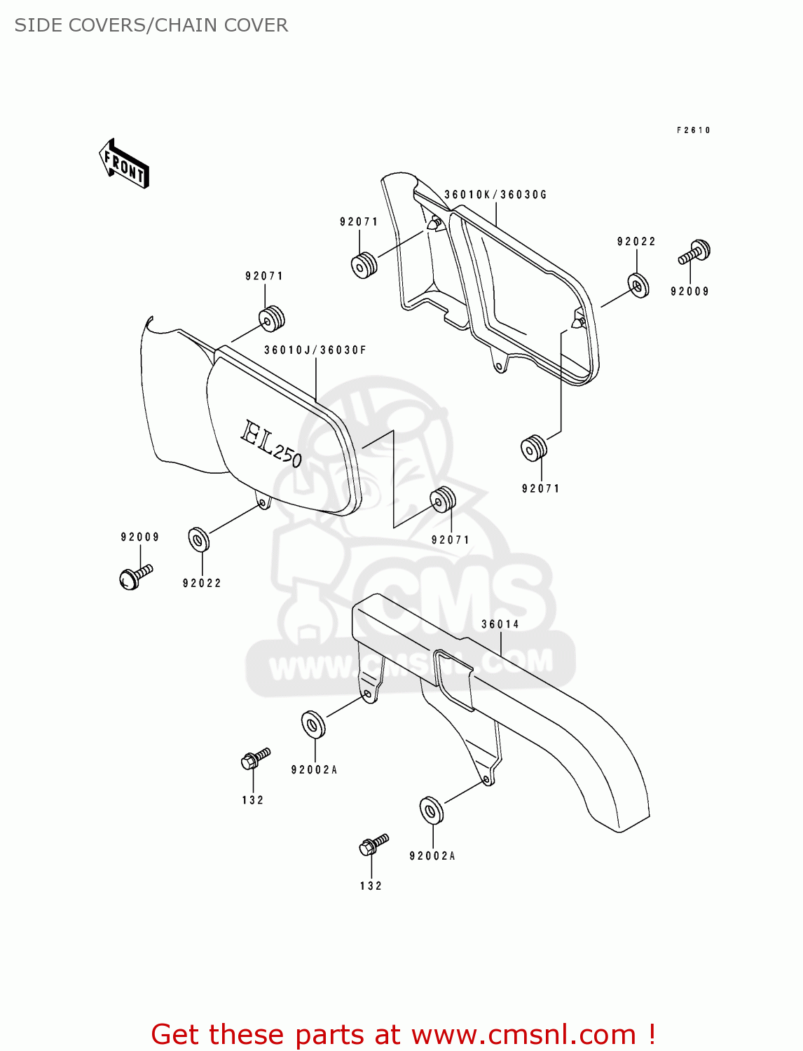 SIDE COVERS/CHAIN COVER EL250D1 ELIMINATOR 1990 FG