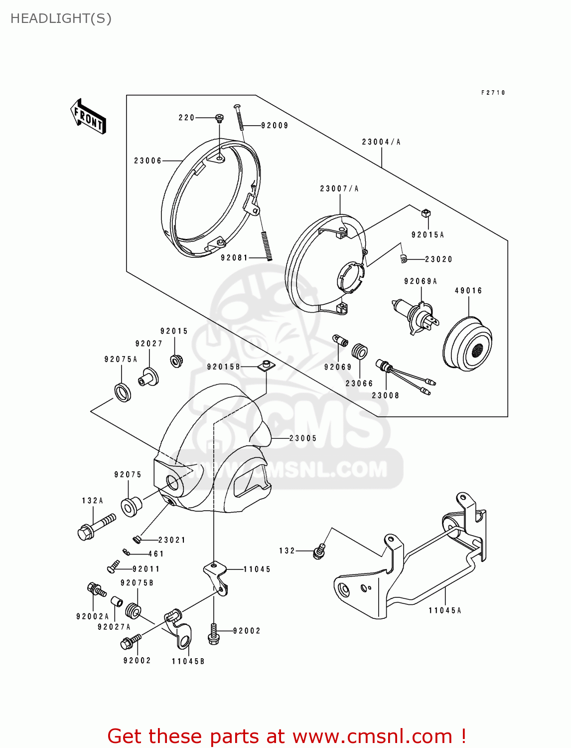 HEADLIGHT(S) EL250D1 ELIMINATOR 1990 FG