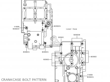 CRANKCASE BOLT PATTERN - EL250D1 ELIMINATOR 1990 FG