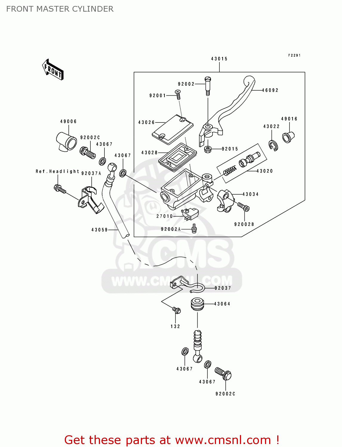 FRONT MASTER CYLINDER EL250D2 ELIMINATOR 1991 SWEDEN