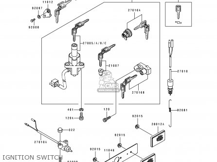 IGNITION SWITCH - EL250D3 ELIMINATOR 1992 SWEDEN