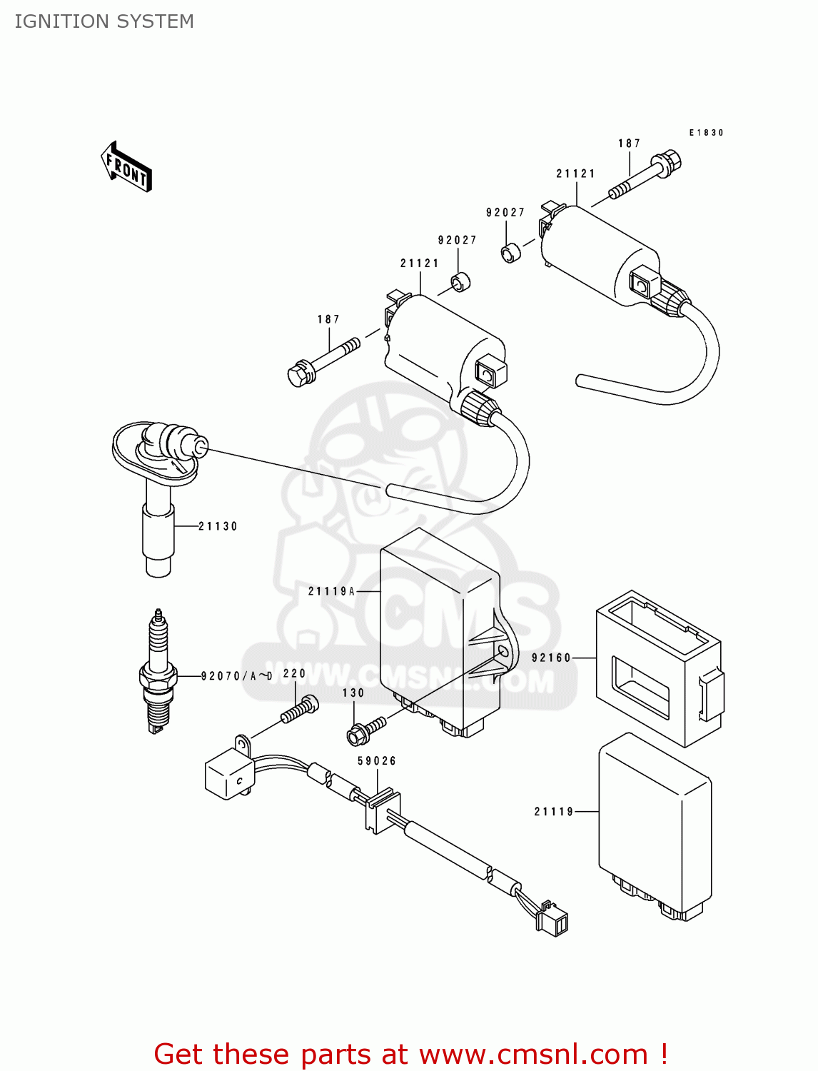 IGNITION SYSTEM EL250D4 ELIMINATOR 1993 UNITED KINGDOM GR