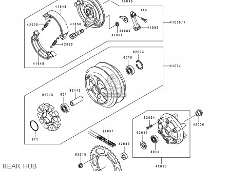 REAR HUB - EL250D4 ELIMINATOR 1993 UNITED KINGDOM GR