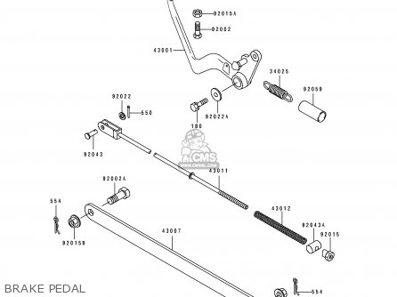 BRAKE PEDAL - EL250D4 ELIMINATOR 1993 UNITED KINGDOM GR