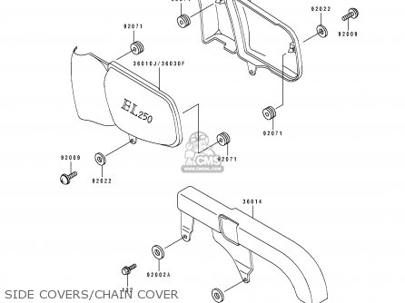 SIDE COVERS/CHAIN COVER - EL250D4 ELIMINATOR 1993 UNITED KINGDOM GR