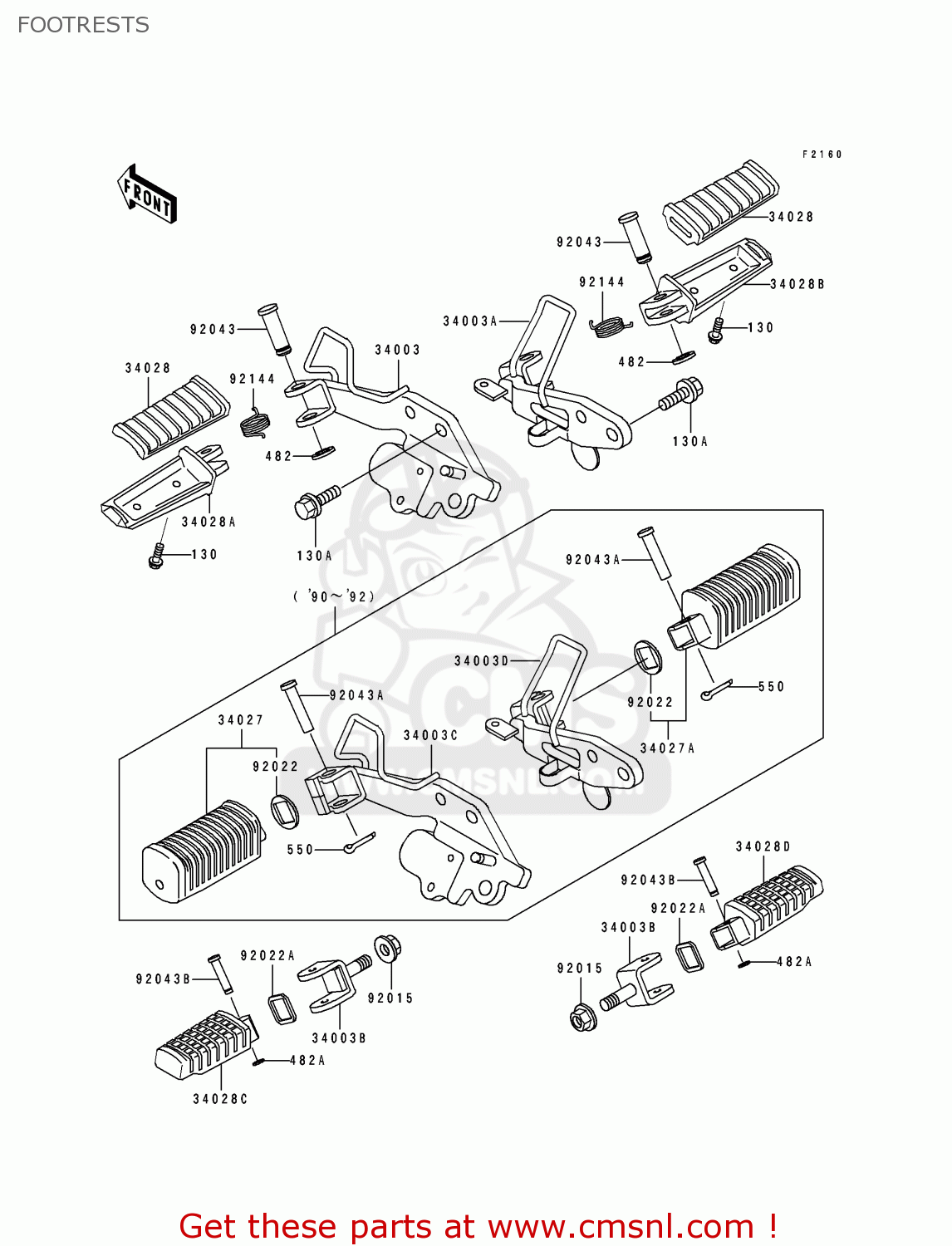 FOOTRESTS EL250D5 ELIMINATOR 1994 UNITED KINGDOM NL FG GR IT SD