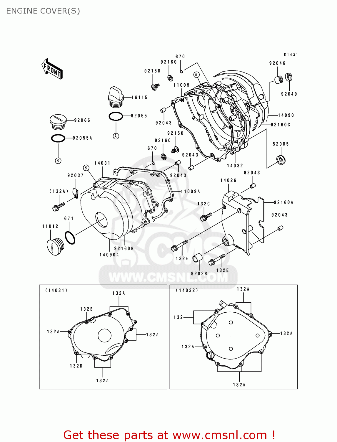 ENGINE COVER(S) EL250D7 ELIMINATOR 1996 EUROPE GR