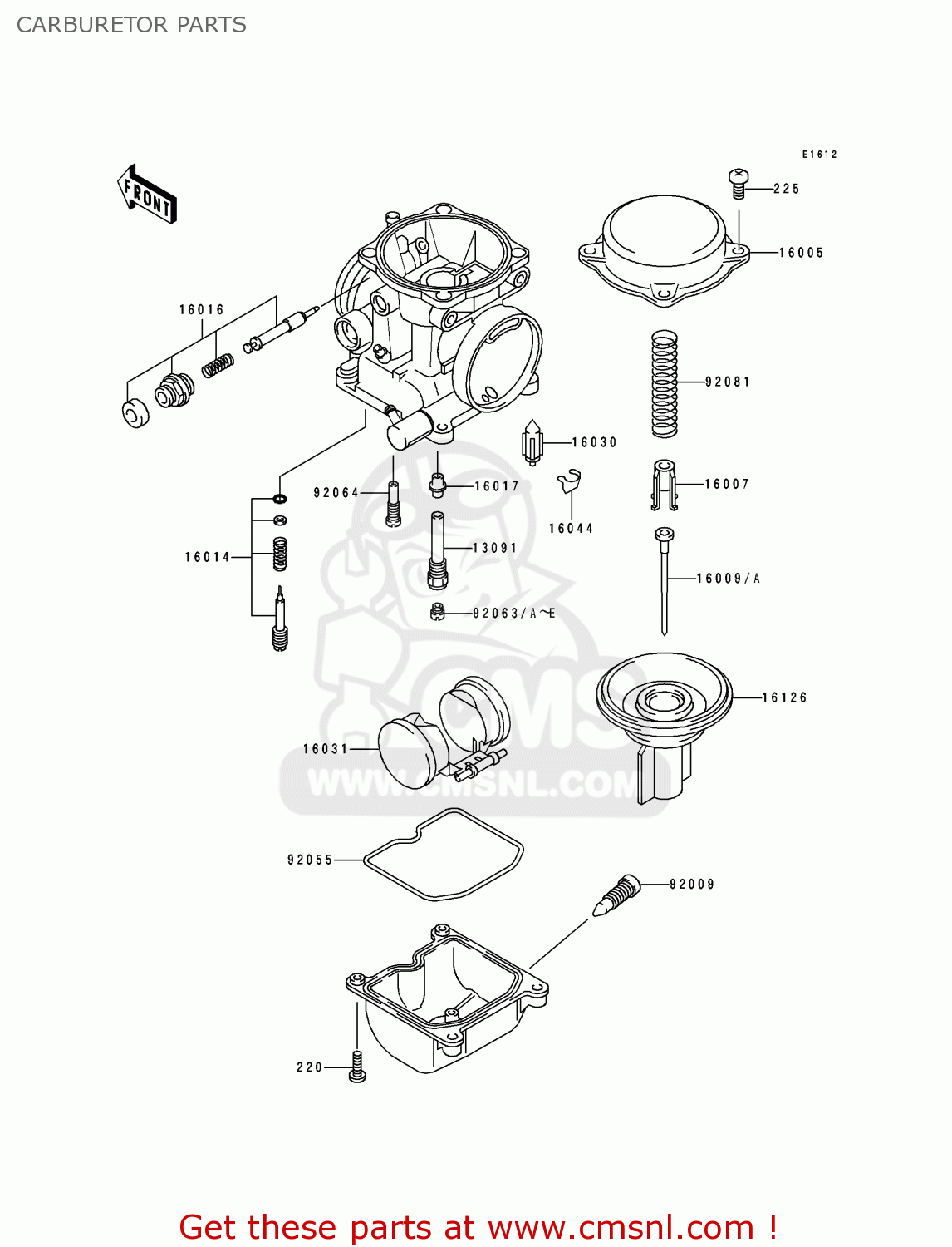 CARBURETOR PARTS EL250D7 ELIMINATOR 1996 EUROPE GR