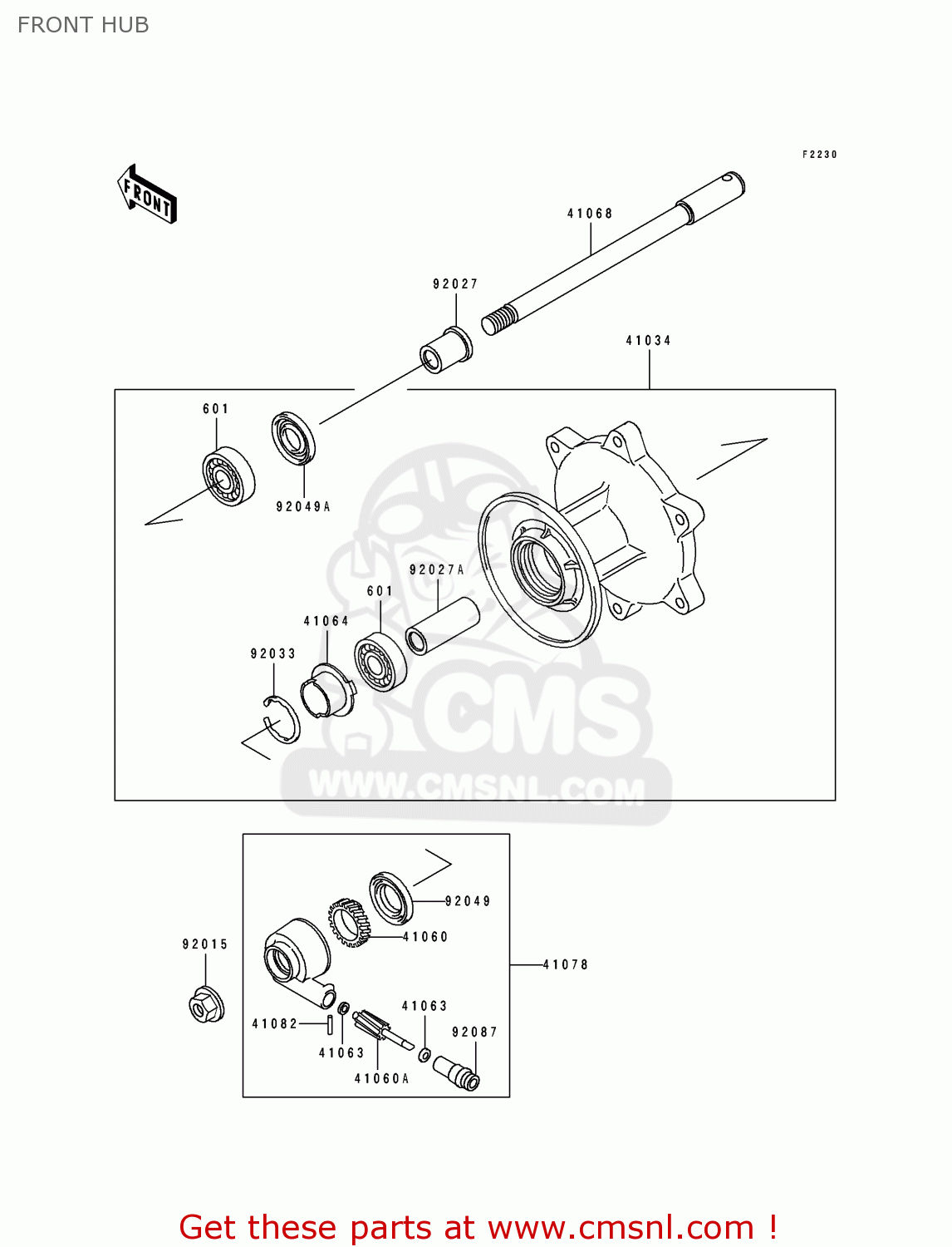 FRONT HUB EL250D7 ELIMINATOR 1996 EUROPE GR