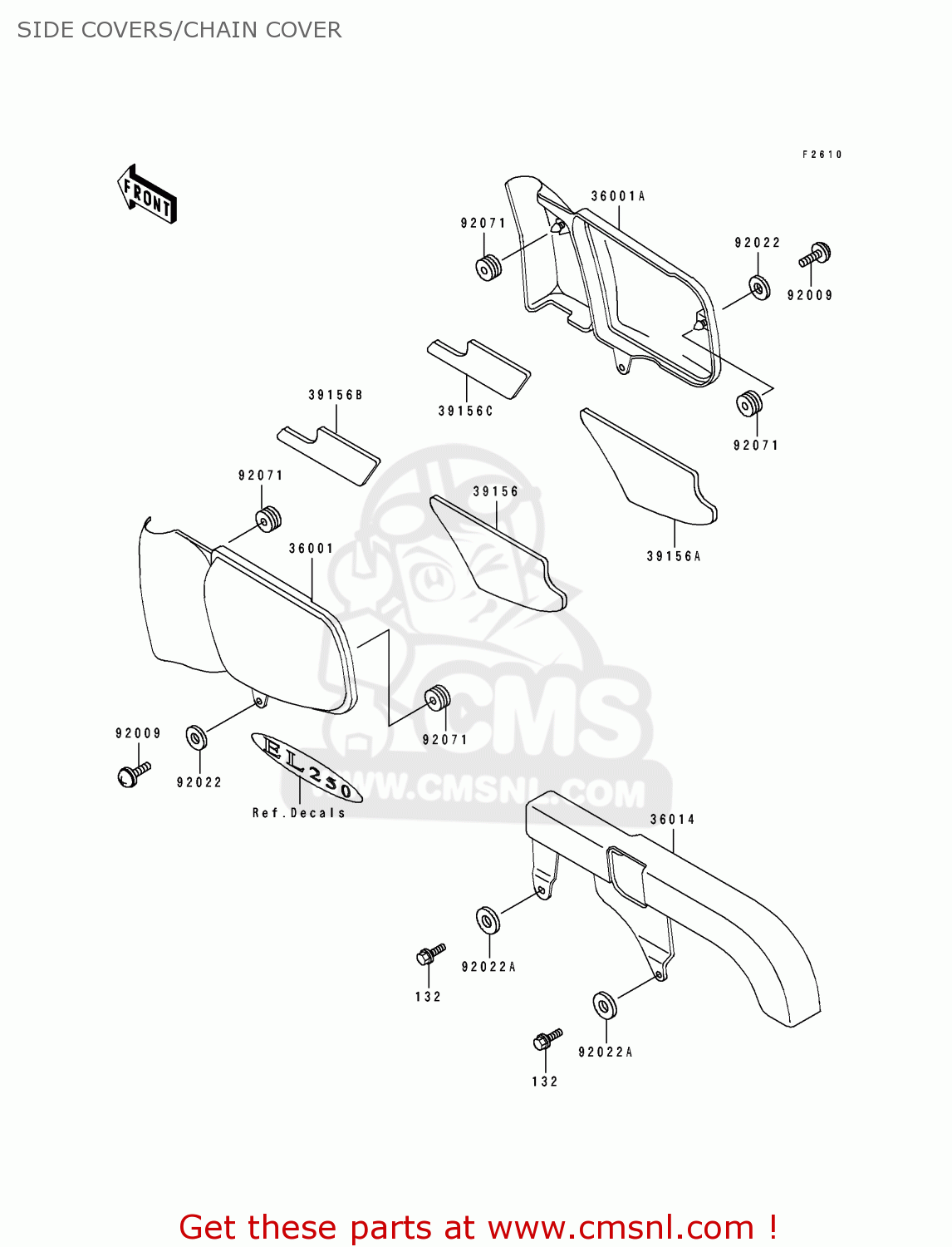 SIDE COVERS/CHAIN COVER EL250D7 ELIMINATOR 1996 EUROPE GR