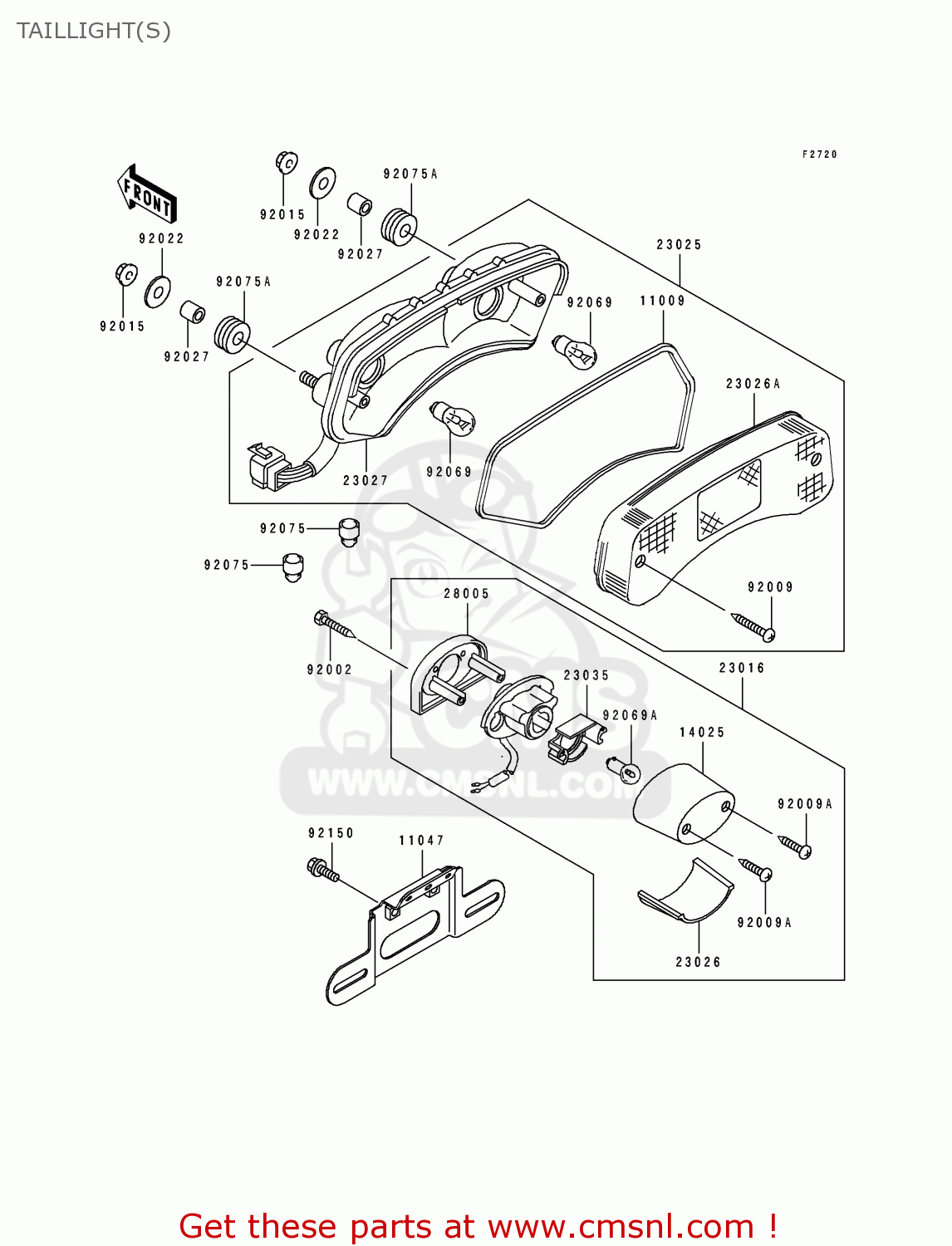 TAILLIGHT(S) EL250D7 ELIMINATOR 1996 EUROPE GR