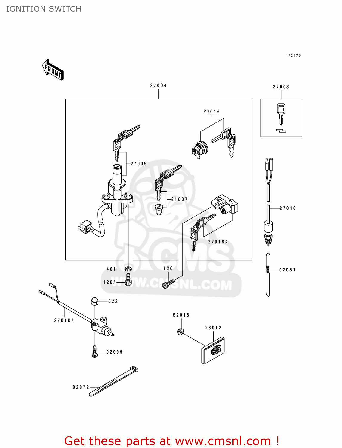 IGNITION SWITCH EL250D7 ELIMINATOR 1996 EUROPE GR