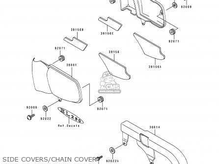 SIDE COVERS/CHAIN COVER - EL250D7 ELIMINATOR 1996 EUROPE GR