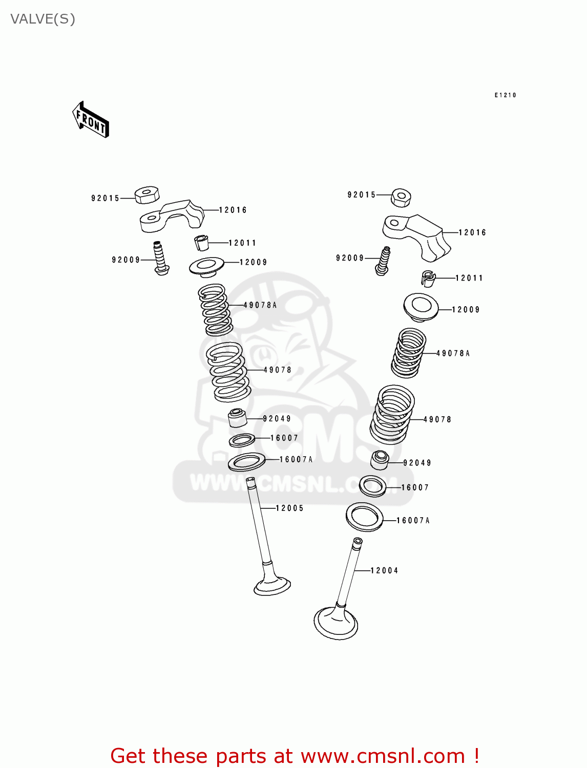 VALVE(S) EL250E1 ELIMINATOR 1991 EUROPE FR IT