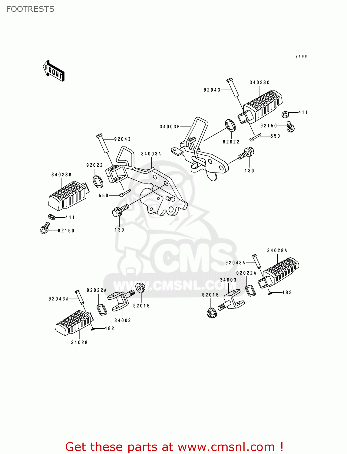 FOOTRESTS EL250E1 ELIMINATOR 1991 EUROPE FR IT