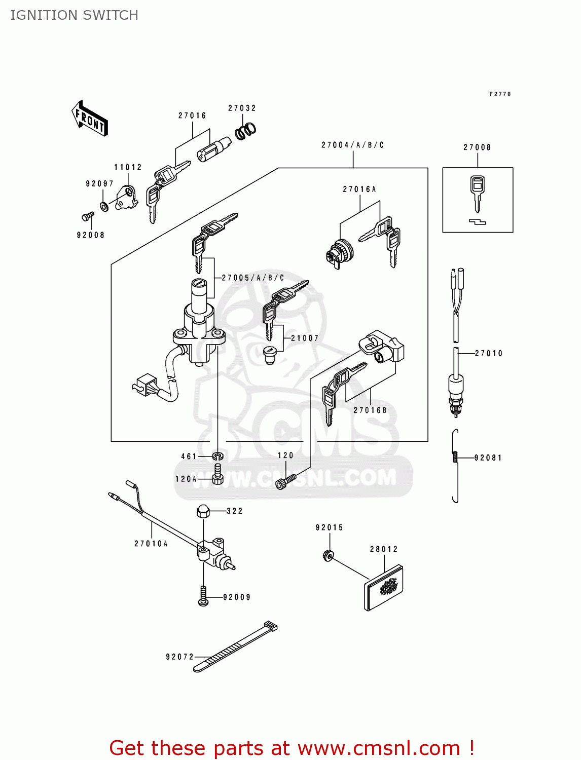 IGNITION SWITCH EL250E1 ELIMINATOR 1991 EUROPE FR IT